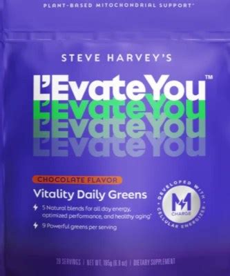 Levate steve harvey reviews - Vitality Daily Greens - Chocolate. 4.5 out of 5 star rating. 2440 Reviews. Ingredients Nutrition. Sip on and enjoy Steve Harvey’s Vitality Daily Greens in Chocolate for total body health and wellness. This delicious daily dose of greens is powered by an M-charge complex that helps target the energy centers of your cells to reinvigorate them. 